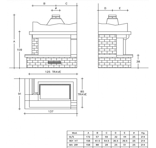 Камин Piazzetta faenza l dx_1